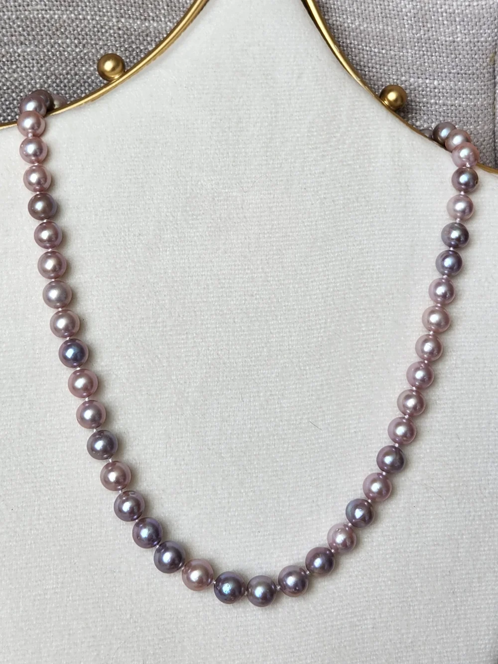 VTG Artisan Genuine Pink Pearl Necklace with Silver Clasp Hand Knotted - Picture 4 of 7